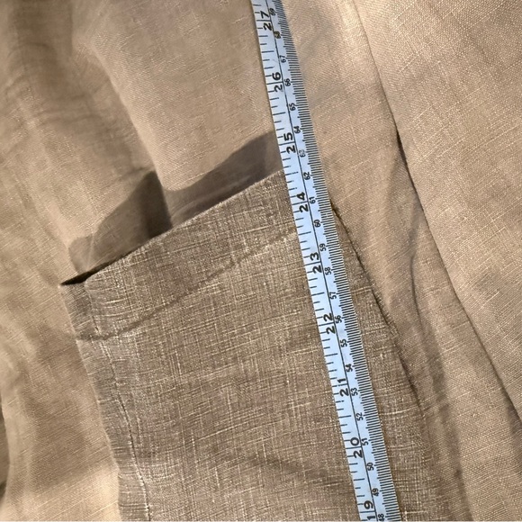 L’Habit 38R Gray 100% Linen Sport Coat Blazer Double Vent Red Contrast Stitching - Picture 12 of 12